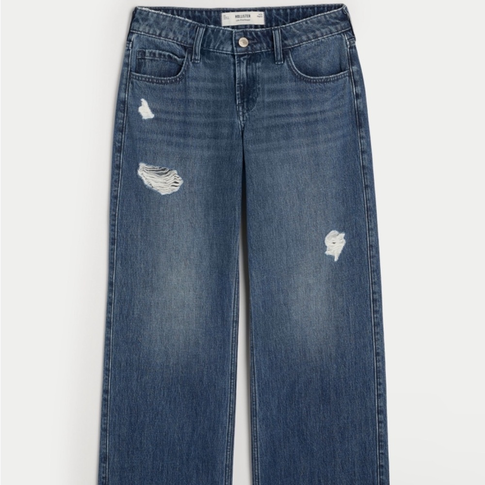 dark wash low rise baggy jeans